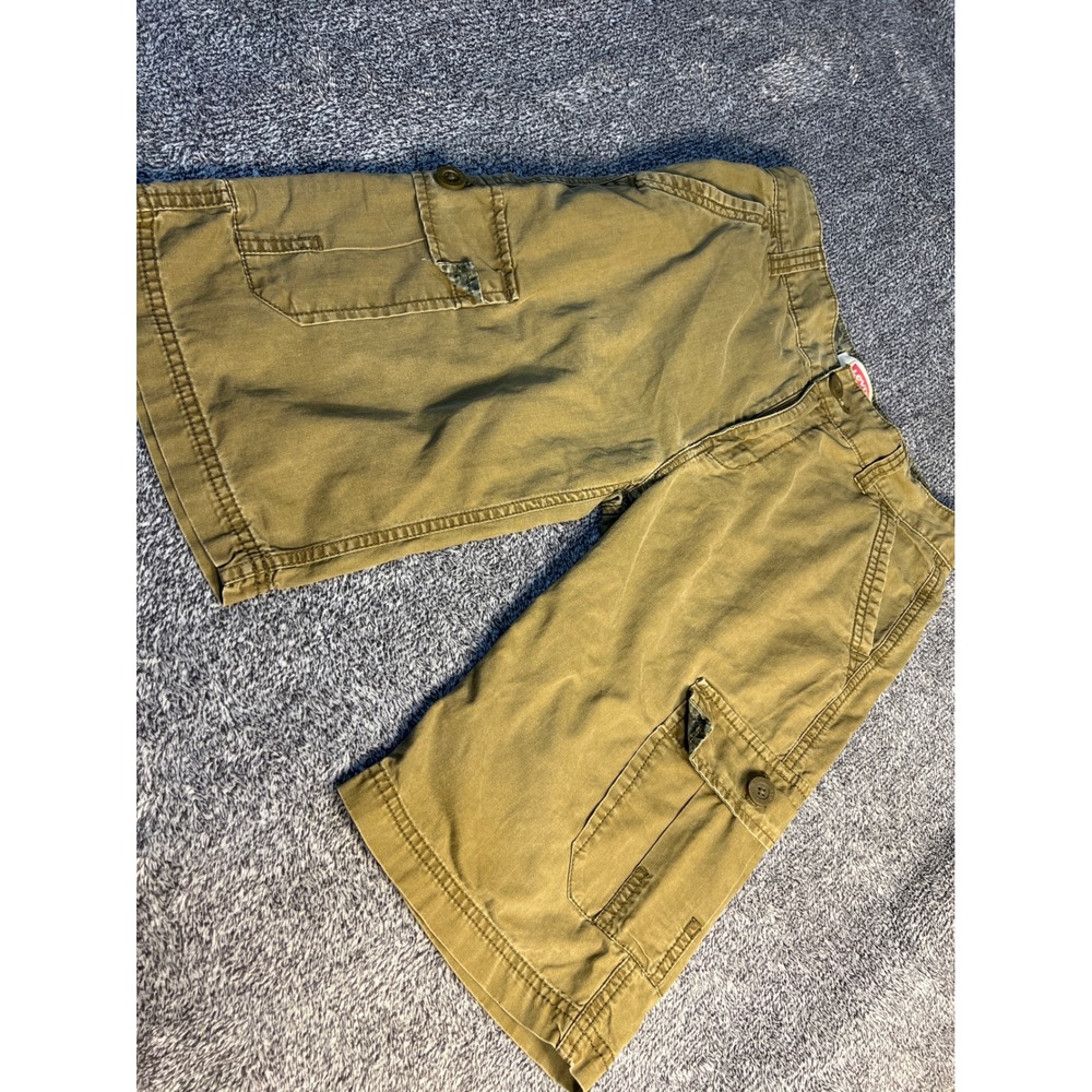 Levis Boys Cargo Shorts Olive Green Khaki Cotton Size 14 Reg W27 Utility Camo